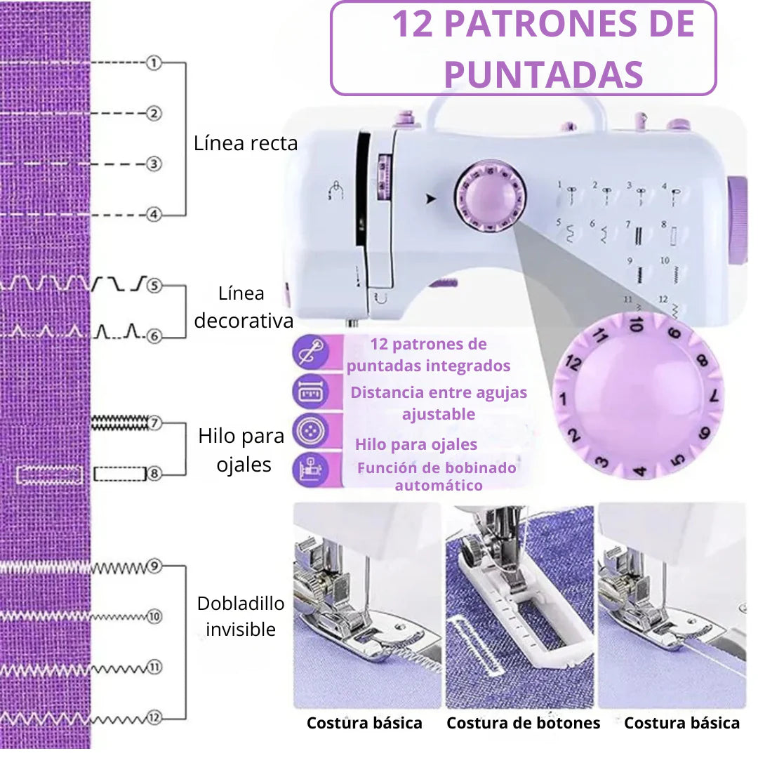 Maquina de Coser 12 Puntadas + 16 Libros de Costura Ebook