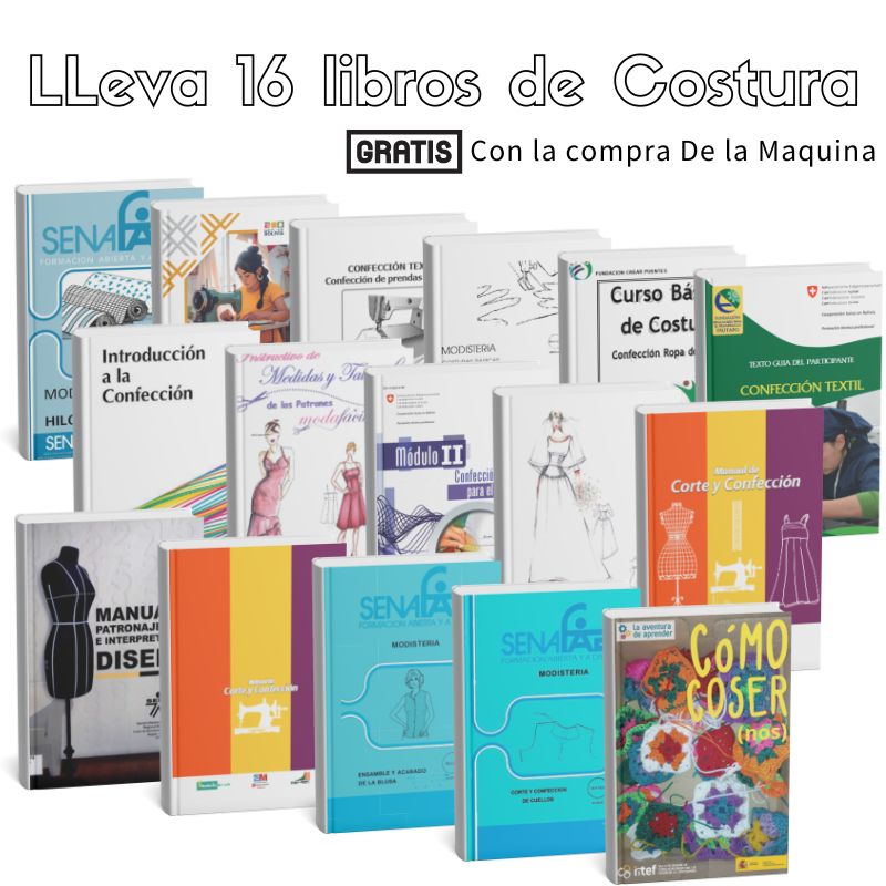 Maquina de Coser 12 Puntadas + 16 Libros de Costura Ebook